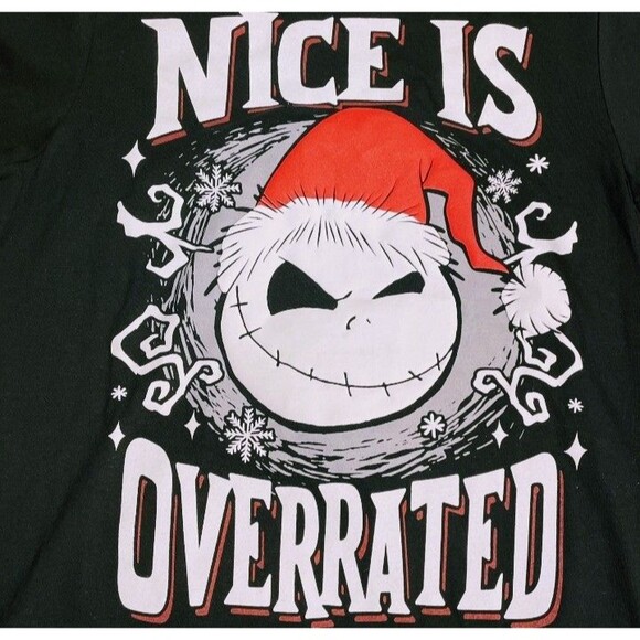 Nightmare Before Christmas 'Nice is Overrated' Jack Disney Men's T-Shirt- Small - Picture 3 of 5